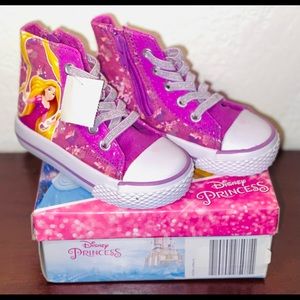 DISNEY PRINCESS GIRLS HIGH TOP SNEAKERS SIZE: 6 1/2